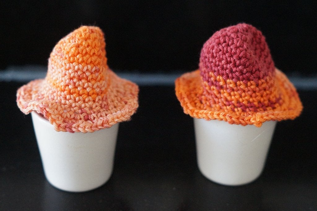 Setje van 2 vrolijke oranje eierwarmers, Handgemaakt, Kunststof, Overige merken, Overige typen