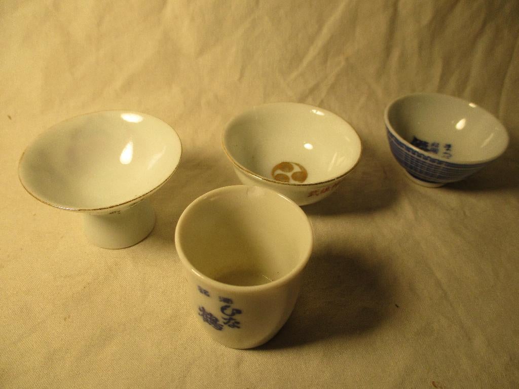 4x sake drink bekertjes Japan China, Ophalen of Verzenden