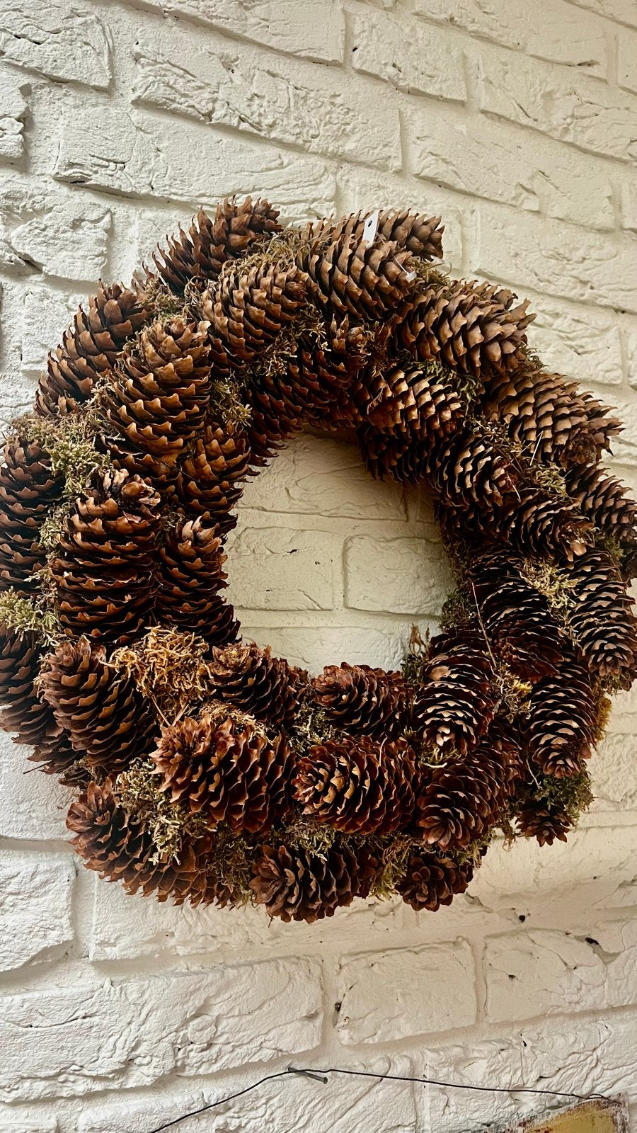 Dennenappel Krans - Natuurlijke Decoratie 40cm, Huis en Inrichting, Ophalen of Verzenden, Zo goed als nieuw, Krans, Natuurlijk materiaal