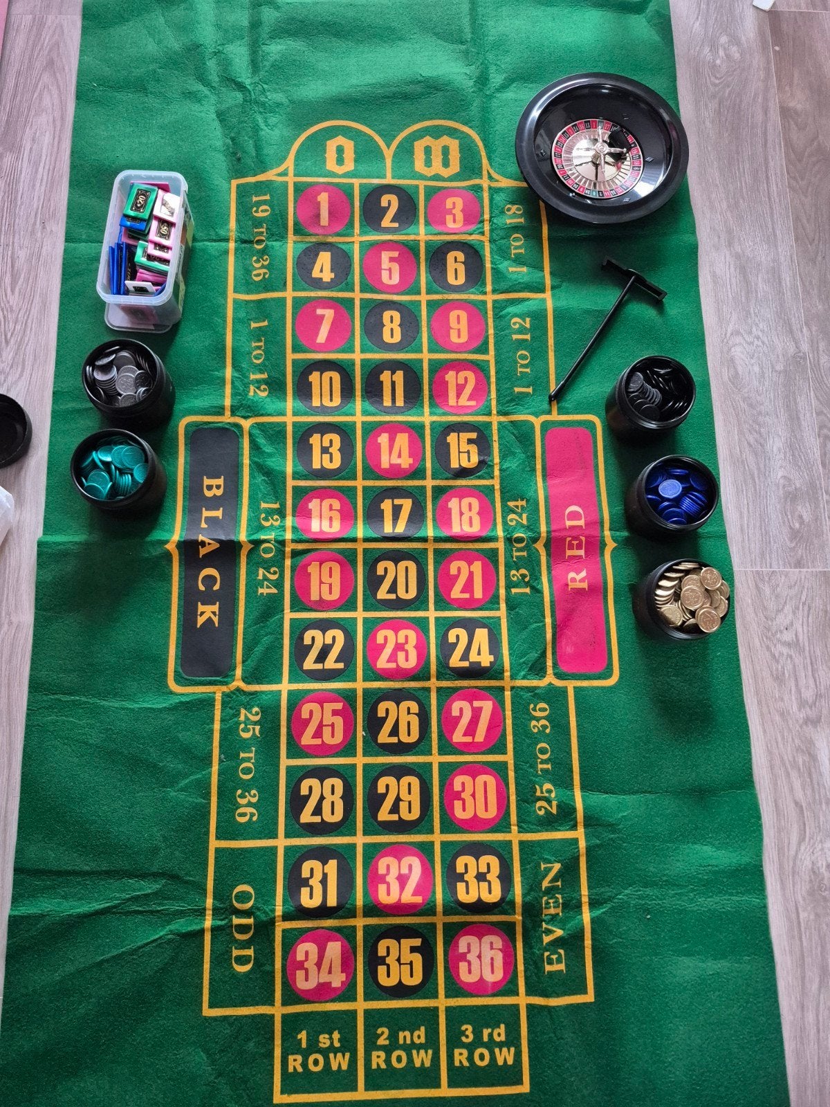roulette en blackjackset XL groot mat kleed, Hobby en Vrije tijd, Ophalen of Verzenden, Gebruikt