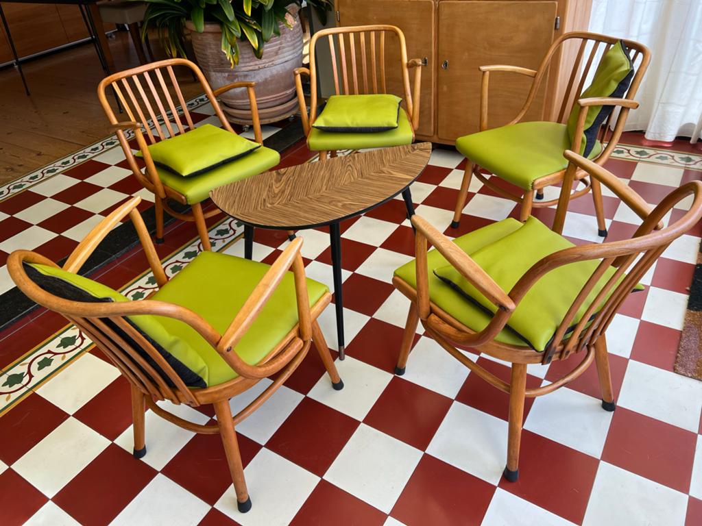 Set van 5 Thonet stoelen, Ligna, Midden 20e eeuw, Antiek en Kunst, Antiek | Meubels | Stoelen en Banken, Ophalen