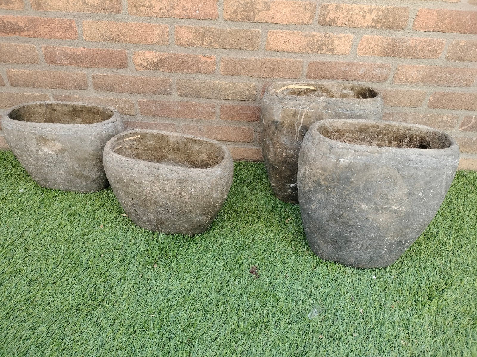 serie potten 4 stuks, Ophalen, Rond, Zo goed als nieuw, Aardewerk
