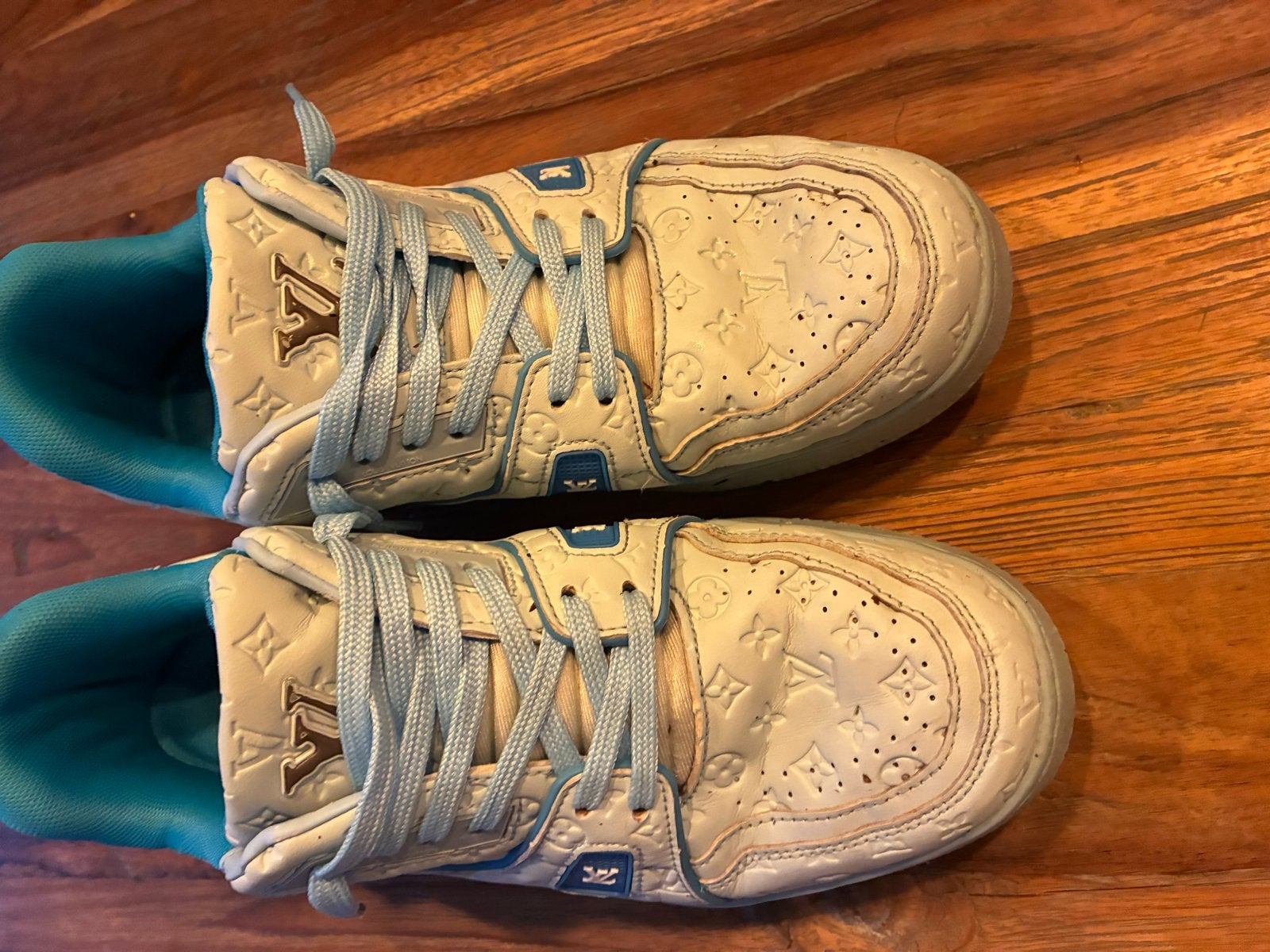 Louis Vuitton sneakers - Goede staat met gebruikssporen, Ophalen of Verzenden, Gedragen, Wit, Sneakers of Gympen