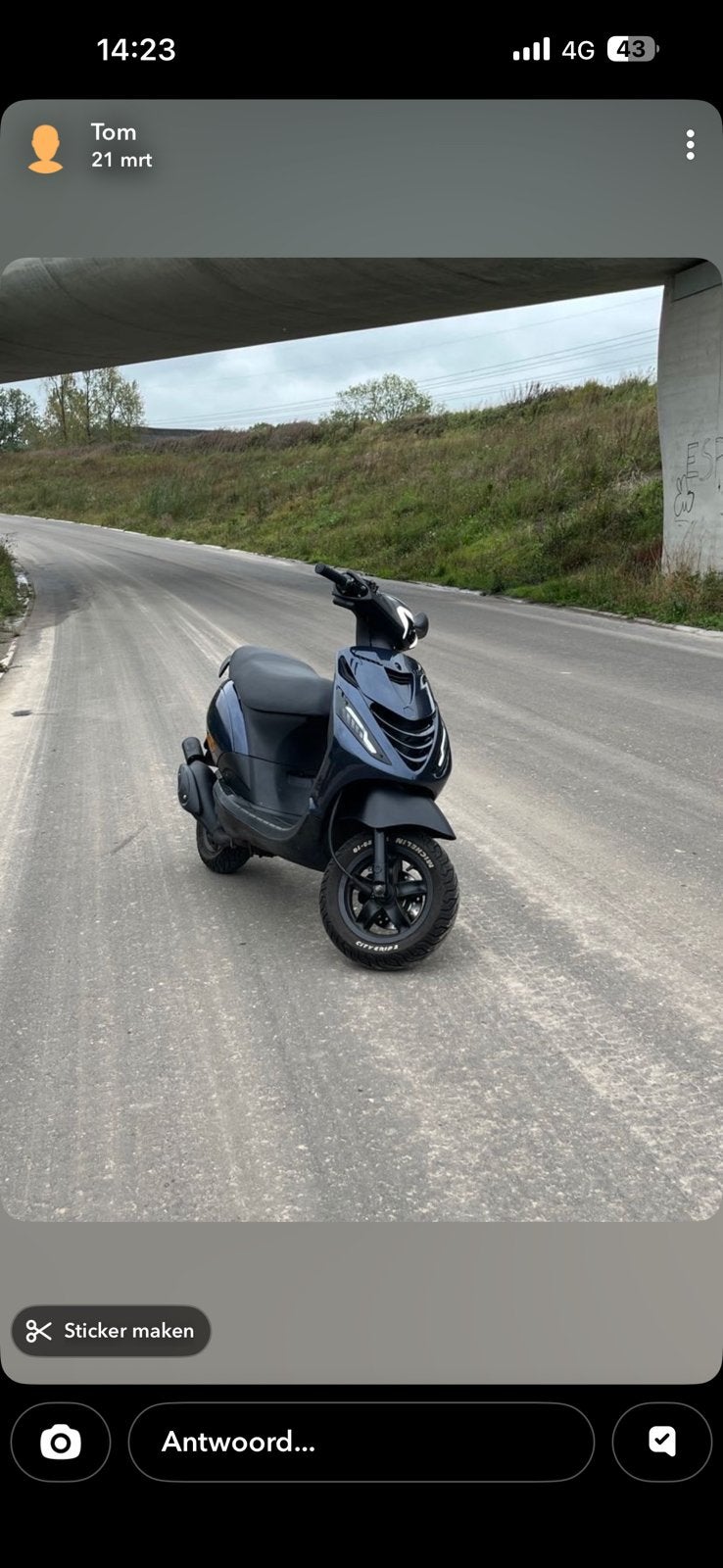 Zip 70cc brom, Fietsen en Brommers, Scooters | Piaggio, Zo goed als nieuw, Zip, Tweetakt, Ophalen