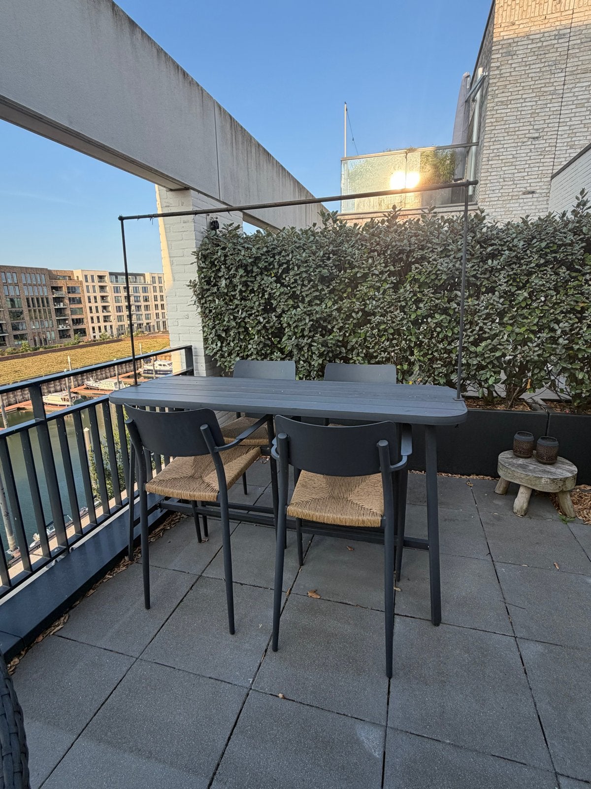 Bellagio Cino 5-delige barset tuinset Antraciet/Zwart, Ophalen, 4 zitplaatsen, Eettafel, Aluminium