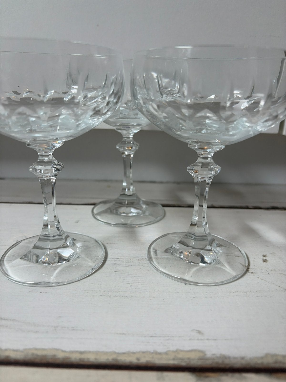 Set van 4 Kristallen Coupe Glazen, Ophalen of Verzenden