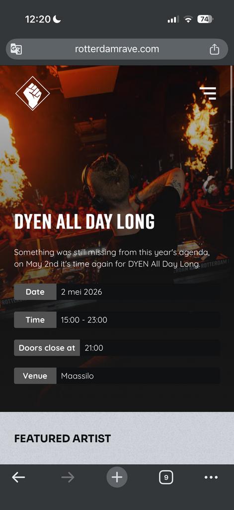 4x Dyen All Day Long, Tickets en Kaartjes, Evenementen en Festivals, Drie personen of meer