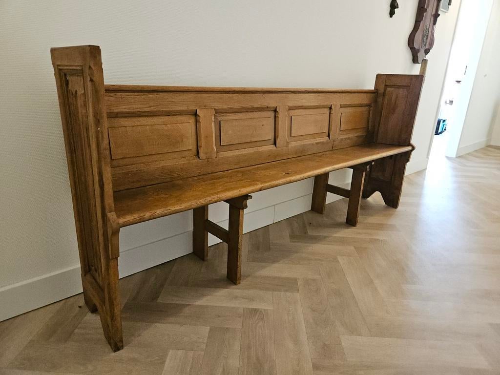 Antieke Kerkbank van Massief hout - Neogotisch, Ophalen