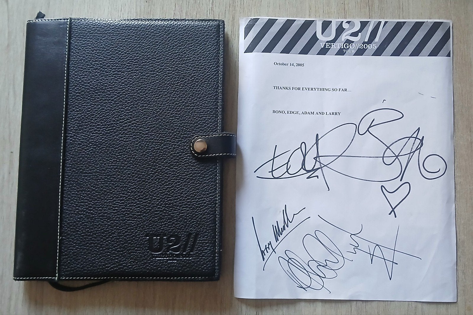 u2 Vertigo tour 2005 itinerary diary leather wallet, Ophalen of Verzenden, Zo goed als nieuw, Overige formaten, Poprock
