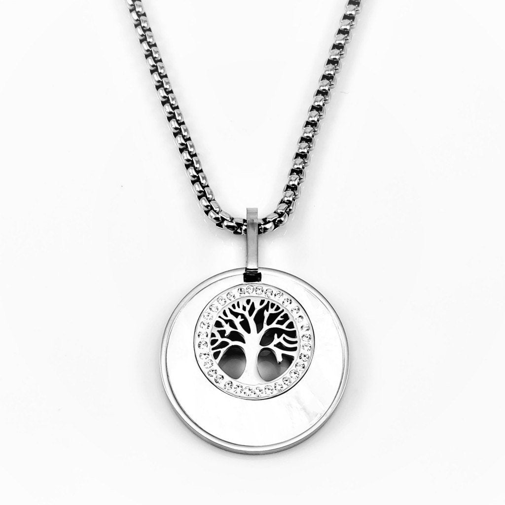 Roestvrij Stalen Ketting + Levensboom Medaillon - RVS unisex, Birgitta-Gracht 33, 6465 EL Kerkrade, Nederland, Verzenden, Nieuw