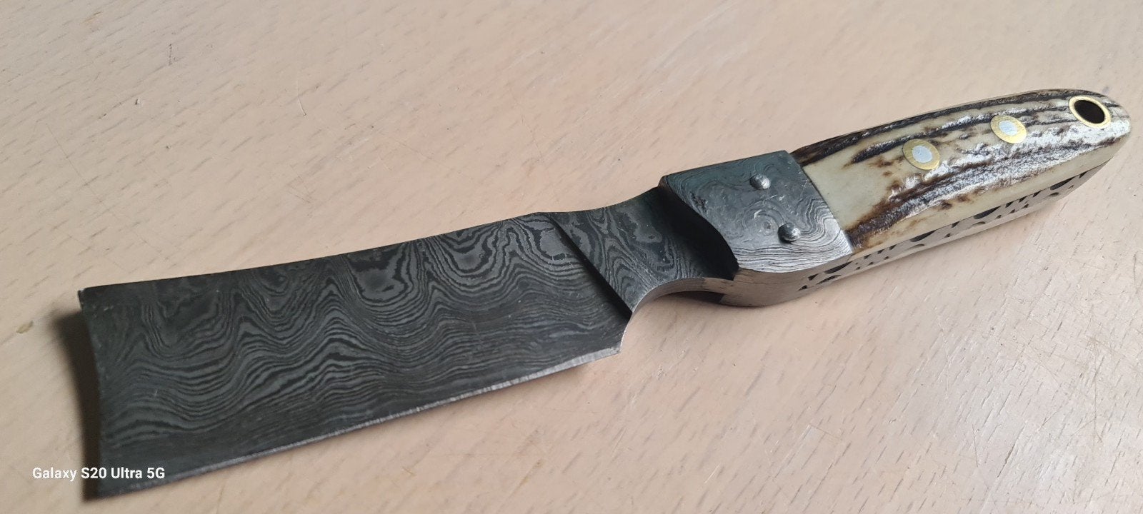 Uniek Damastmes met Hertshoorn Handvat, Ophalen of Verzenden