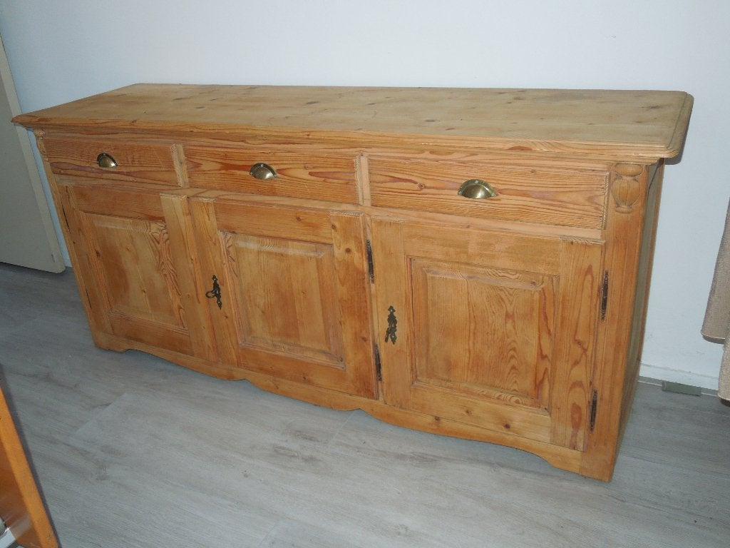 Blank houten dressoir, Huis en Inrichting, Kasten | Dressoirs, Gebruikt, 150 tot 200 cm, 25 tot 50 cm, Met lade(s), Met deur(en)
