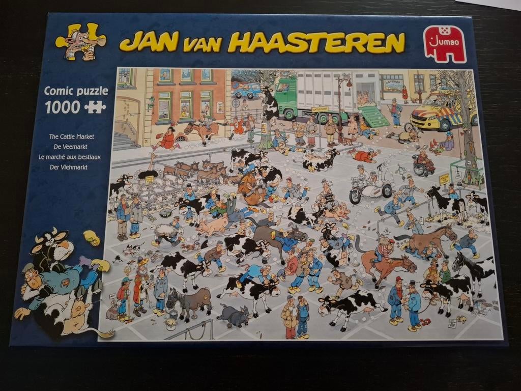 Jan van Haasteren Comic Puzzel - De Veemarkt 1000 stukjes, Ophalen, 500 t/m 1500 stukjes, Zo goed als nieuw, Legpuzzel