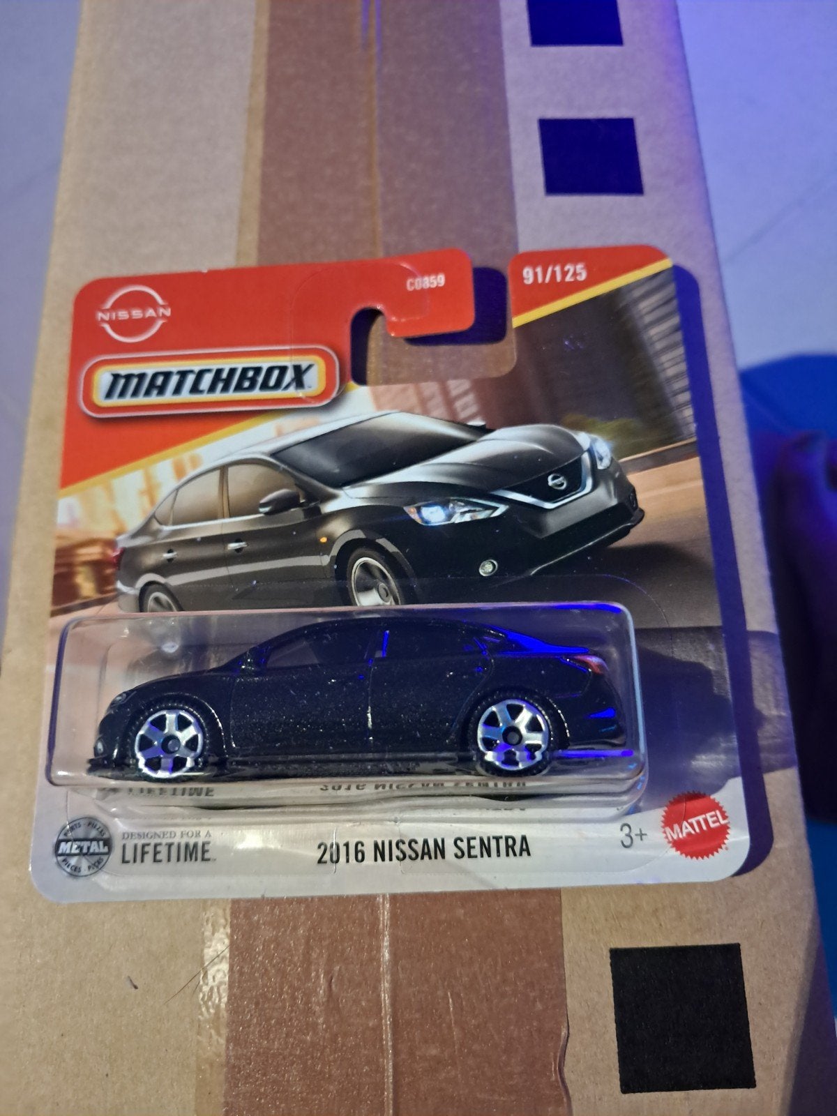 Matchbox 2016 Nissan Sentra zwart nieuw in verpakking, Ophalen of Verzenden, Nieuw, Auto