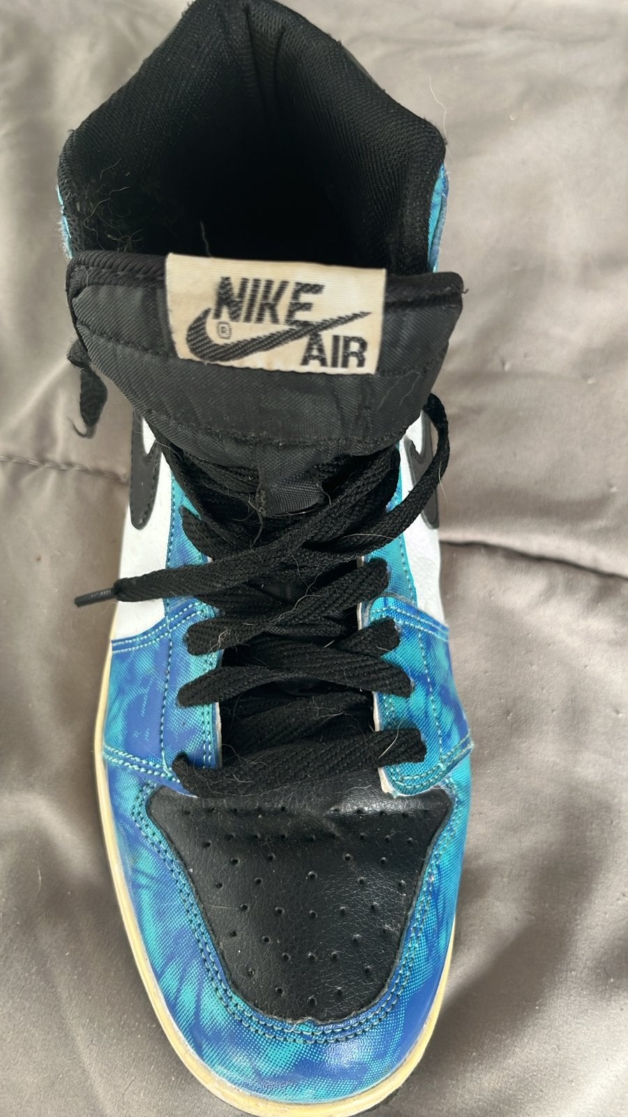 Nike Air Jordan 1 Mid Tie-Dye - Maat 40, Ophalen of Verzenden, Gedragen, Blauw, Sneakers of Gympen