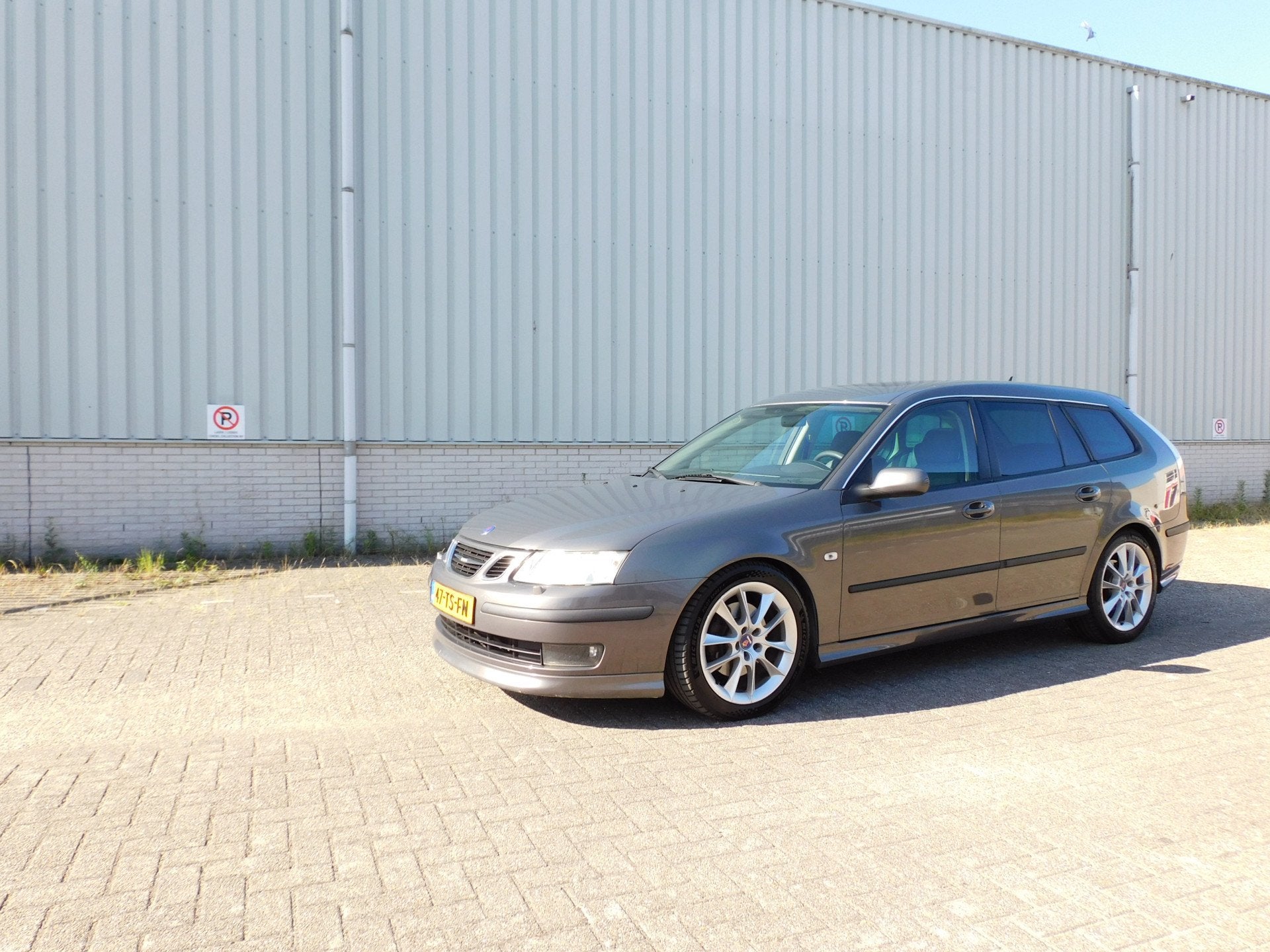 Saab 9-3 Sport Estate 2.8 V6 T Aero (bj 2007, automaat), Gebruikt, 252 pk, Stationwagon, Grijs