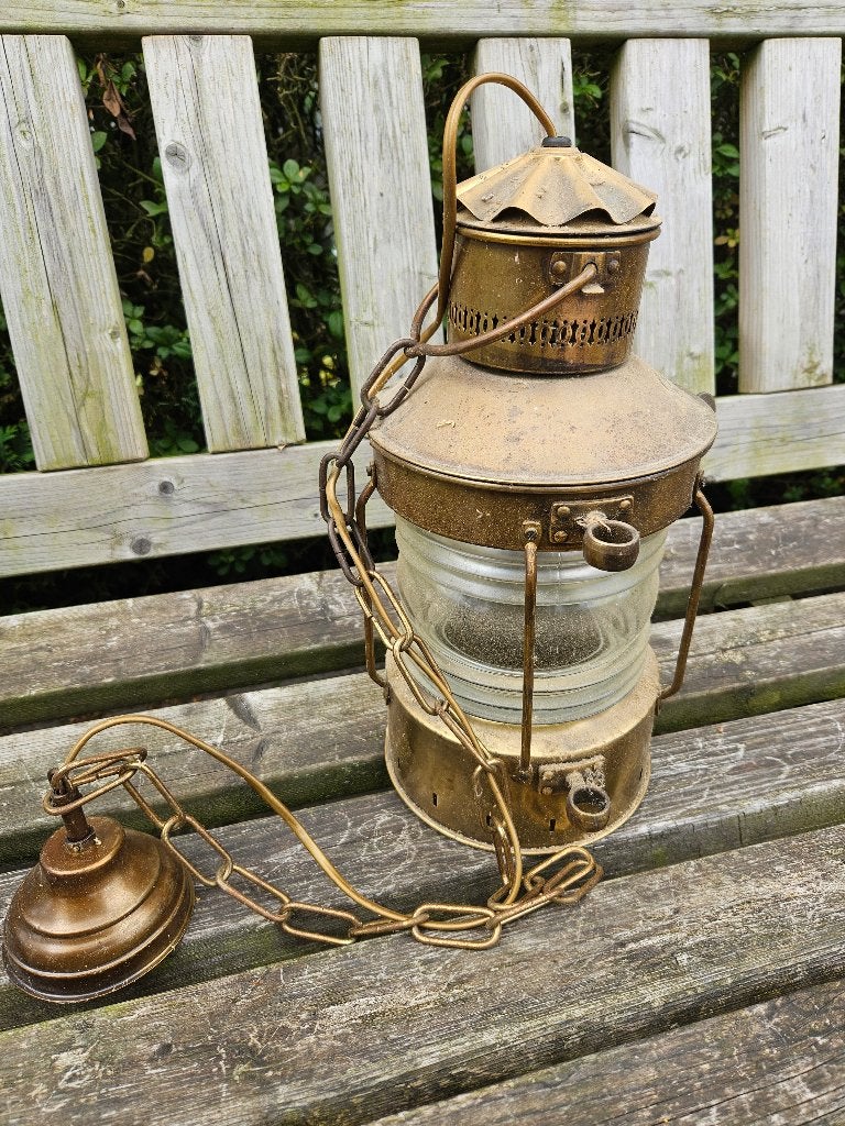 Antieke ankerlicht scheepslamp vintage, Ophalen