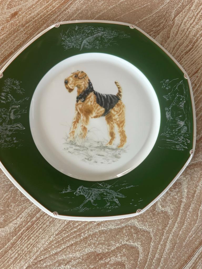 Hermès 'Chiens Courants & Chiens d'Arrêt' borden, Ophalen of Verzenden, Zo goed als nieuw, Bord(en), Overige stijlen