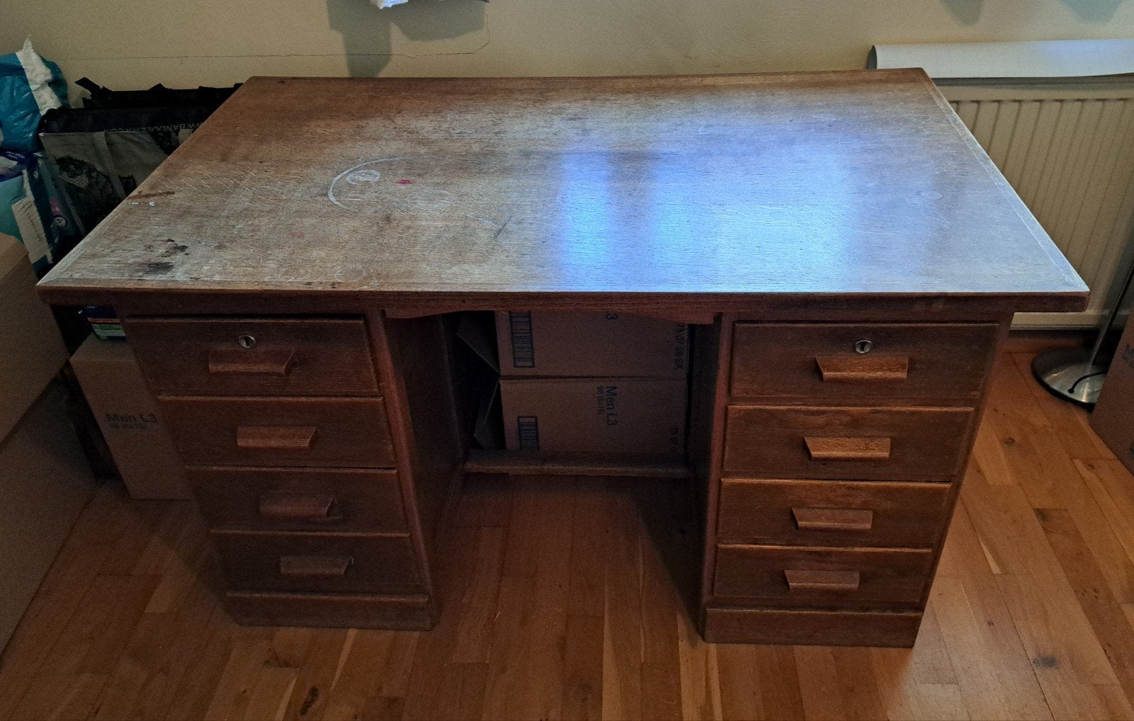 Uniek Antiek Vintage Houten Bureau - Klassiek Handgemaakt, Ophalen
