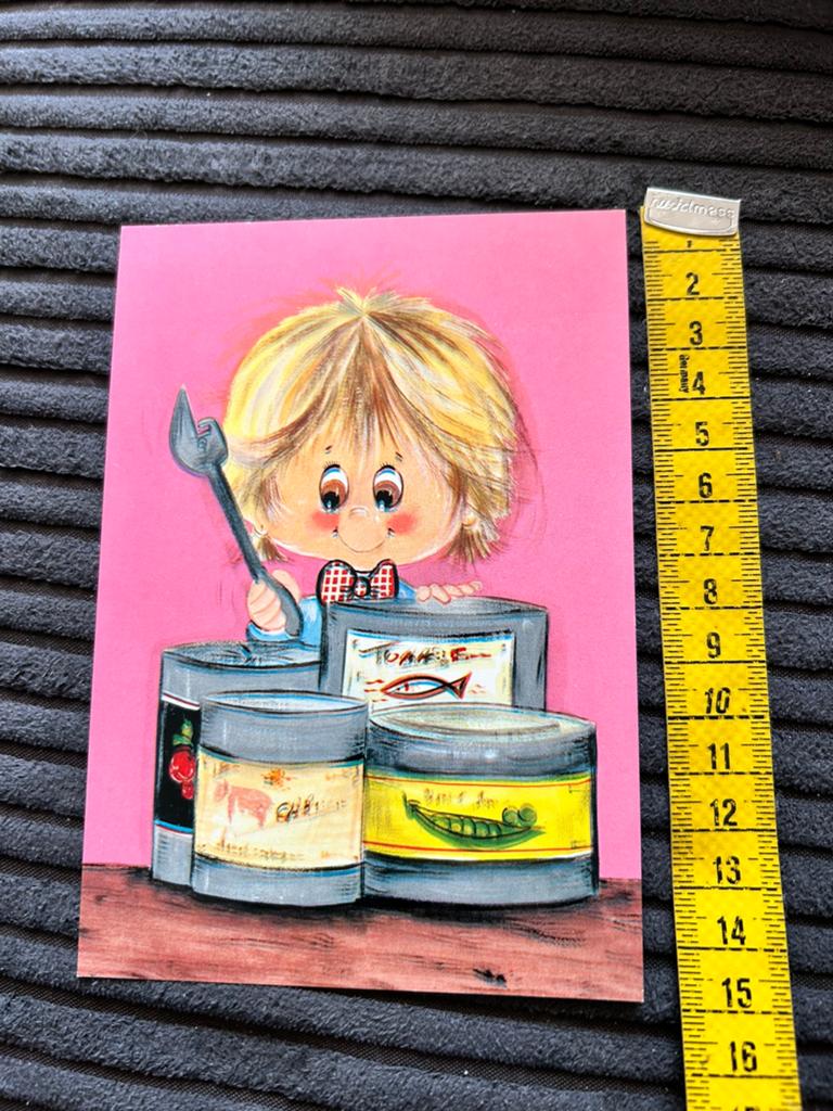 20. Vintage kinderkaart Kind Blikken vis, Ophalen of Verzenden, Ongelopen