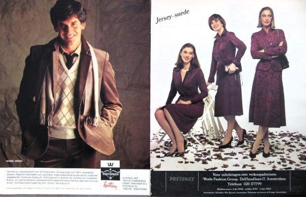 55 vintage advertenties reclames mode kleding 56-80 fashion, Verzamelen, Ophalen of Verzenden, Zo goed als nieuw, Reclamebord