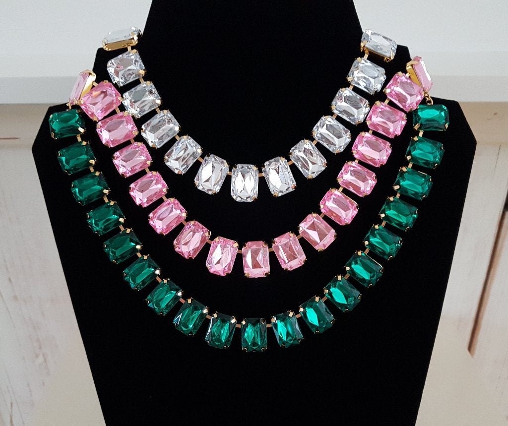 Statement Ketting - Crystal Strass stenen. Choker goud, Overige materialen, Verzenden, Nieuw, Goud