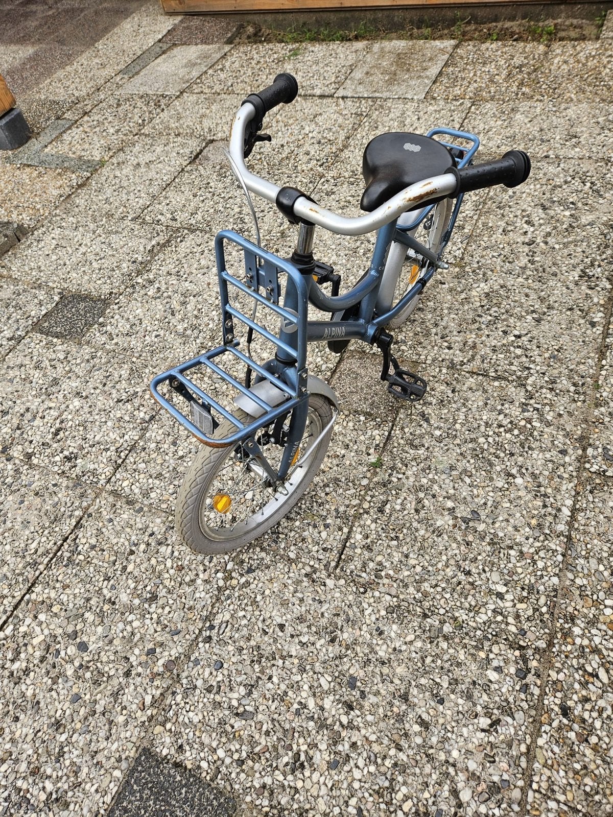 Alpina 16 inch kinderfiets met voordrager, Verzenden, Gebruikt, Terugtraprem, 16 tot 20 inch