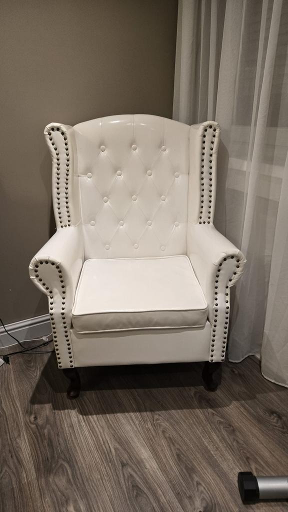 Fauteuil wit lak, Ophalen, Zo goed als nieuw, 75 tot 100 cm, 50 tot 75 cm