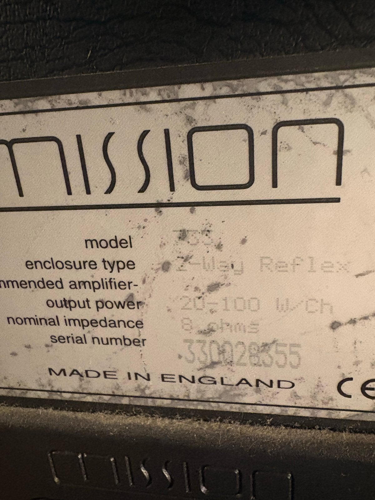 Vintage Mission 733 zuil speakers, Ophalen, Vloerstaande luidspreker, Gebruikt, 60 tot 120 watt