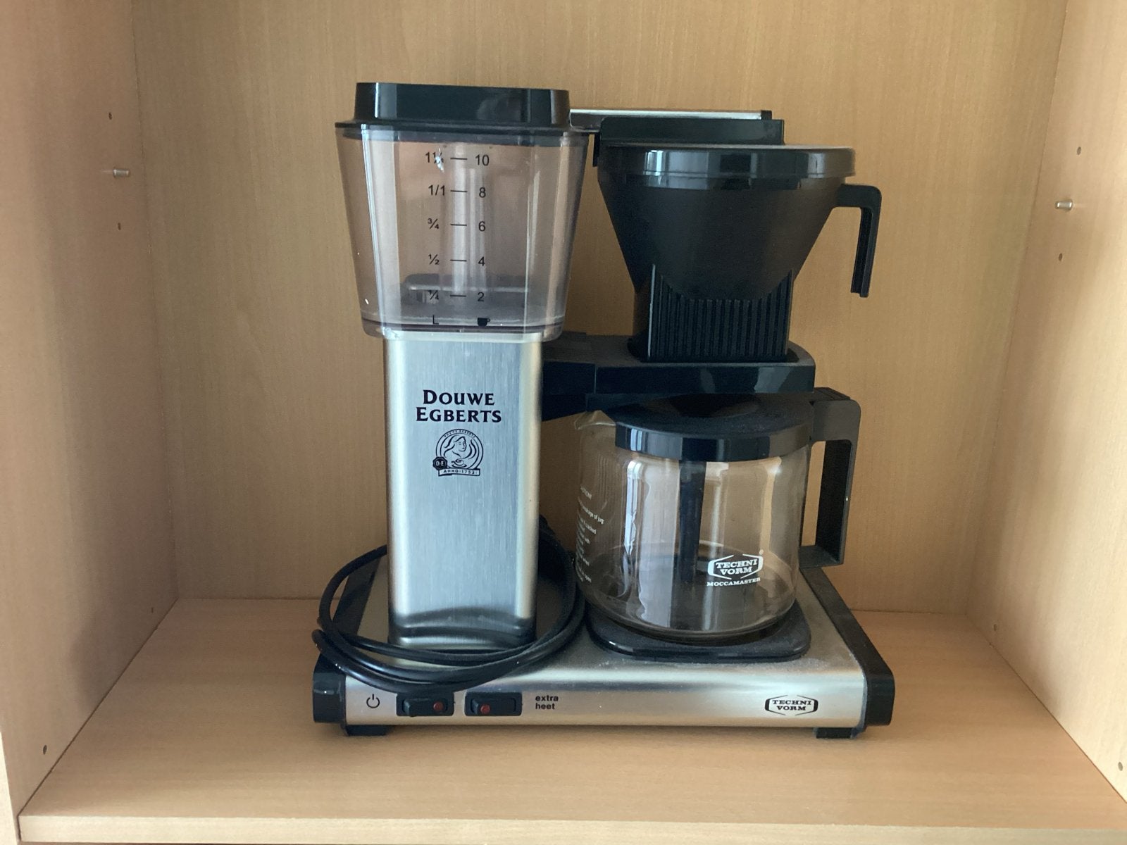 Moccamaster KBG 741.62B Douwe Egberts Koffiezetapparaat, Witgoed en Apparatuur, Koffiezetapparaten, Ophalen, Gebruikt, 10 kopjes of meer
