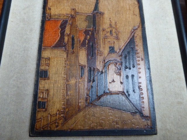 3 schilderijtjes met houten paneeltjes, Ophalen of Verzenden