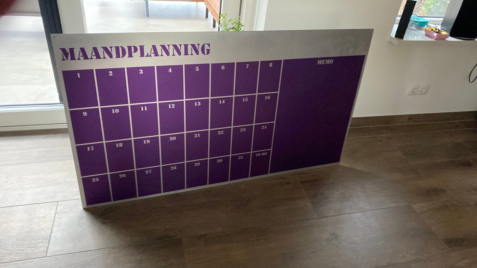 Planbord paars, Ophalen, Maandkalender