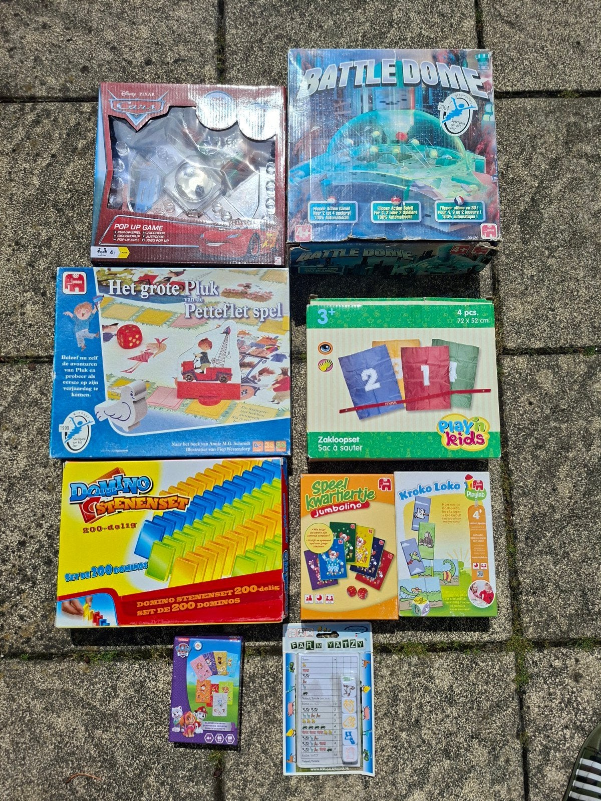 9 diverse spellen: Battle Dome, Pluk van de Petteflet, etc., Vijf spelers of meer, Ophalen of Verzenden, Gebruikt