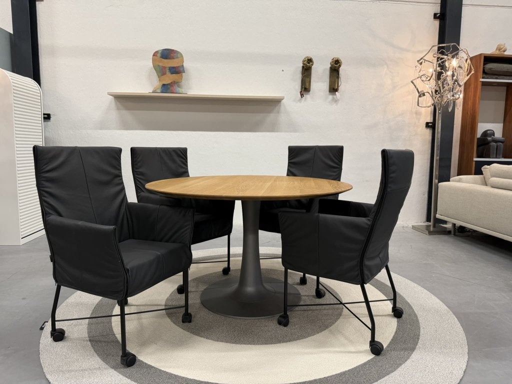 4 Nieuw Montis Chaplin eetkamerstoelen zwart leer Stoel, Zwart, Nieuw, Leer, Ophalen of Verzenden