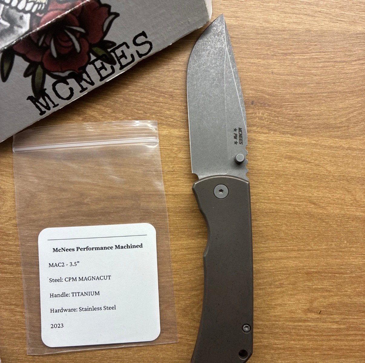 Nieuw McNees Knives PM Mac 2 3.5” Titanium Atomic BRZ Zakmes, Ophalen of Verzenden, Nieuw