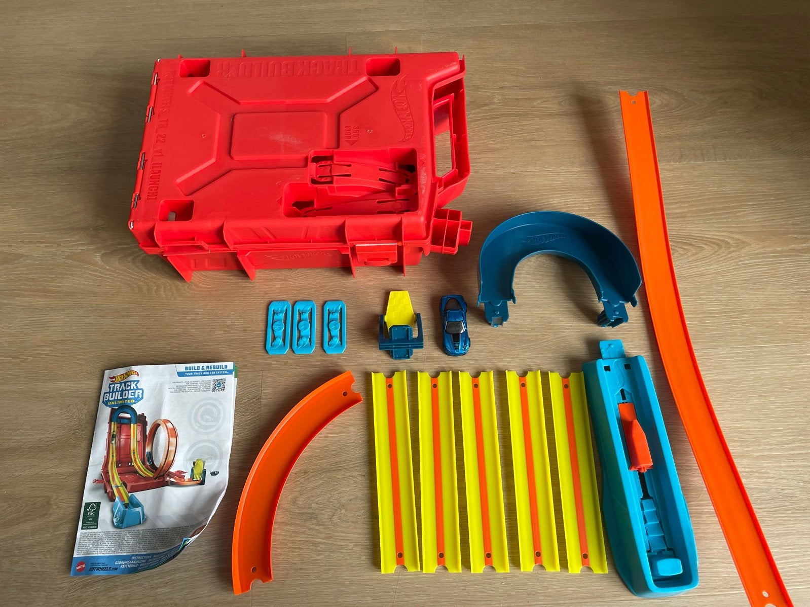 Hot Wheels Racebaan met Looping en Lanceerder, Racebaan, Ophalen of Verzenden, Zo goed als nieuw, Hot Wheels