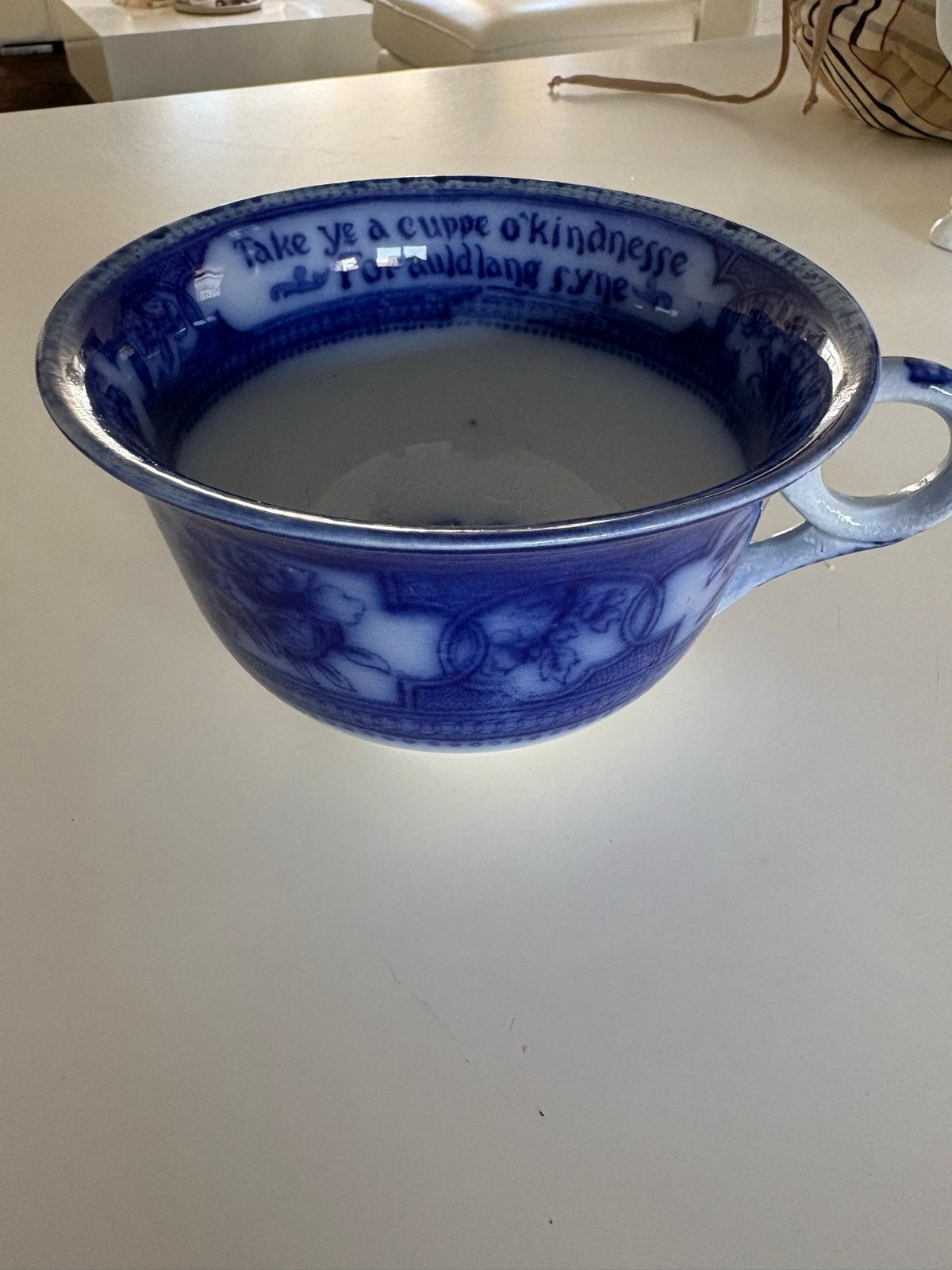 Antieke blauw-witte kom met tekst - Jac. Van Altena, Antiek en Kunst, Ophalen of Verzenden