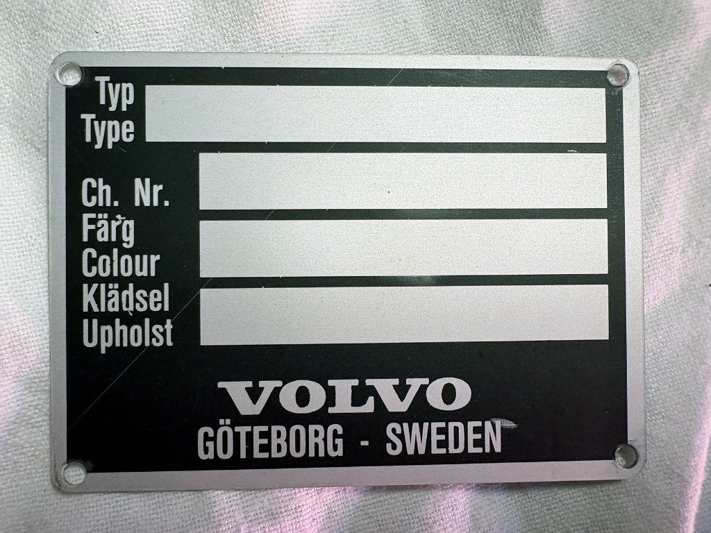 oldtimer Volvo blanco identificatie / chassis nr plaatje, Ophalen of Verzenden, Nieuw, Volvo