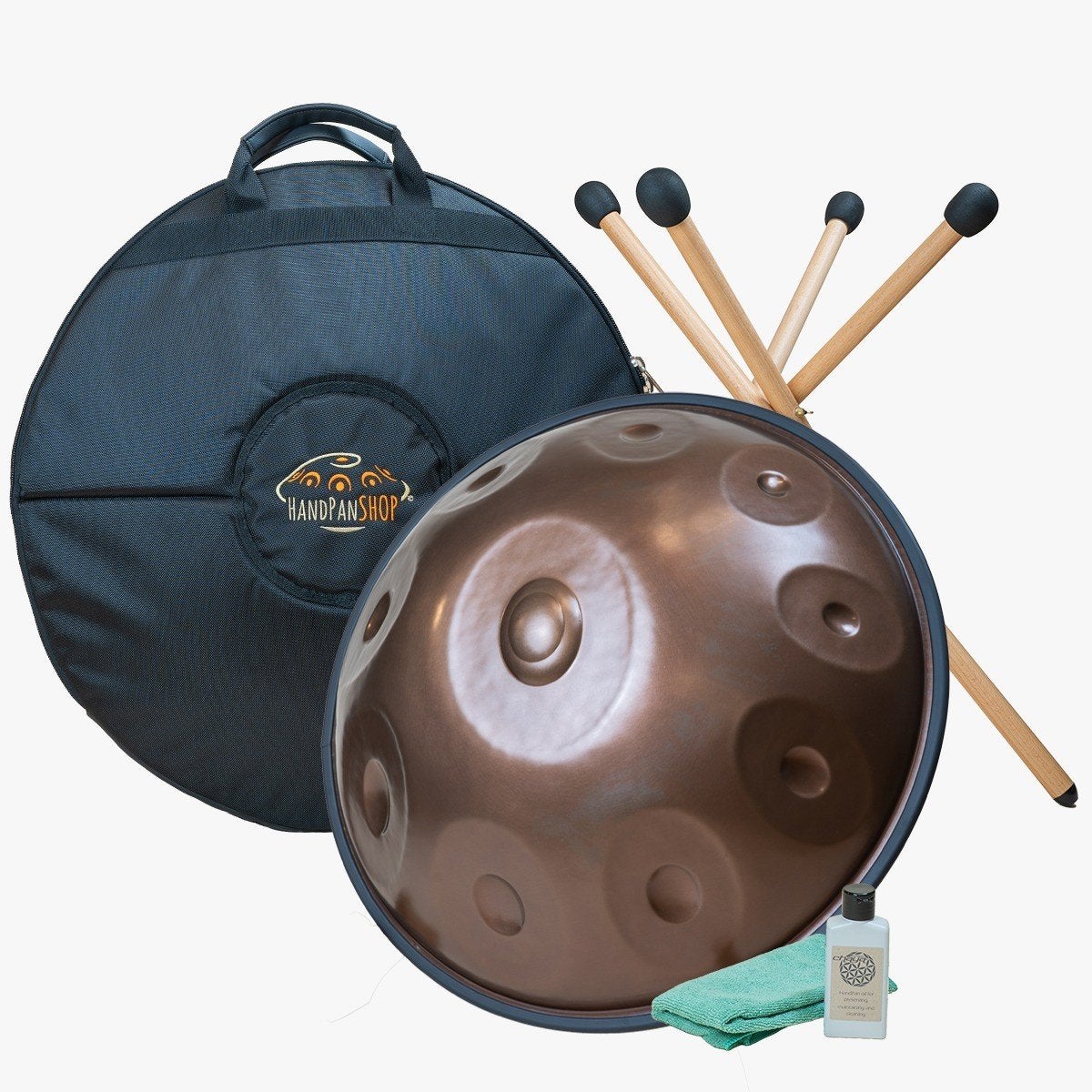 Handpan Volta D Kurd 10 met standaard, tas en accessoires, Ophalen, Zo goed als nieuw