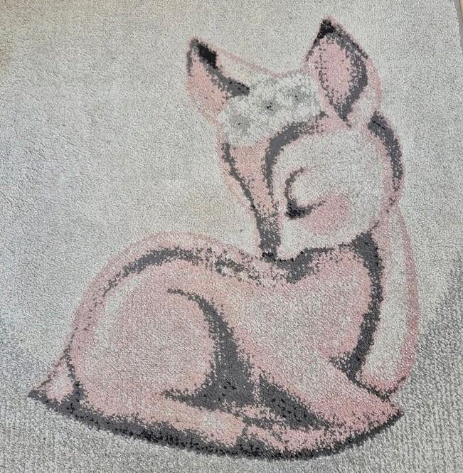 Vloerkleed Bambi Collectie - Roze Reekalf (80x150 cm), Ophalen, Kinderkamer, speels, dierenthema, 100 tot 150 cm, 50 tot 100 cm