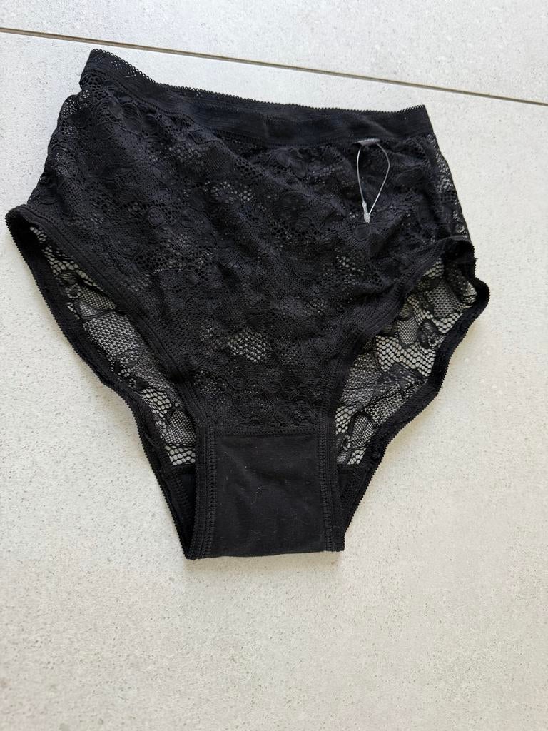 Zeeman Zwart Kanten Slip - Maat S, Ophalen of Verzenden, Zwart, Slip