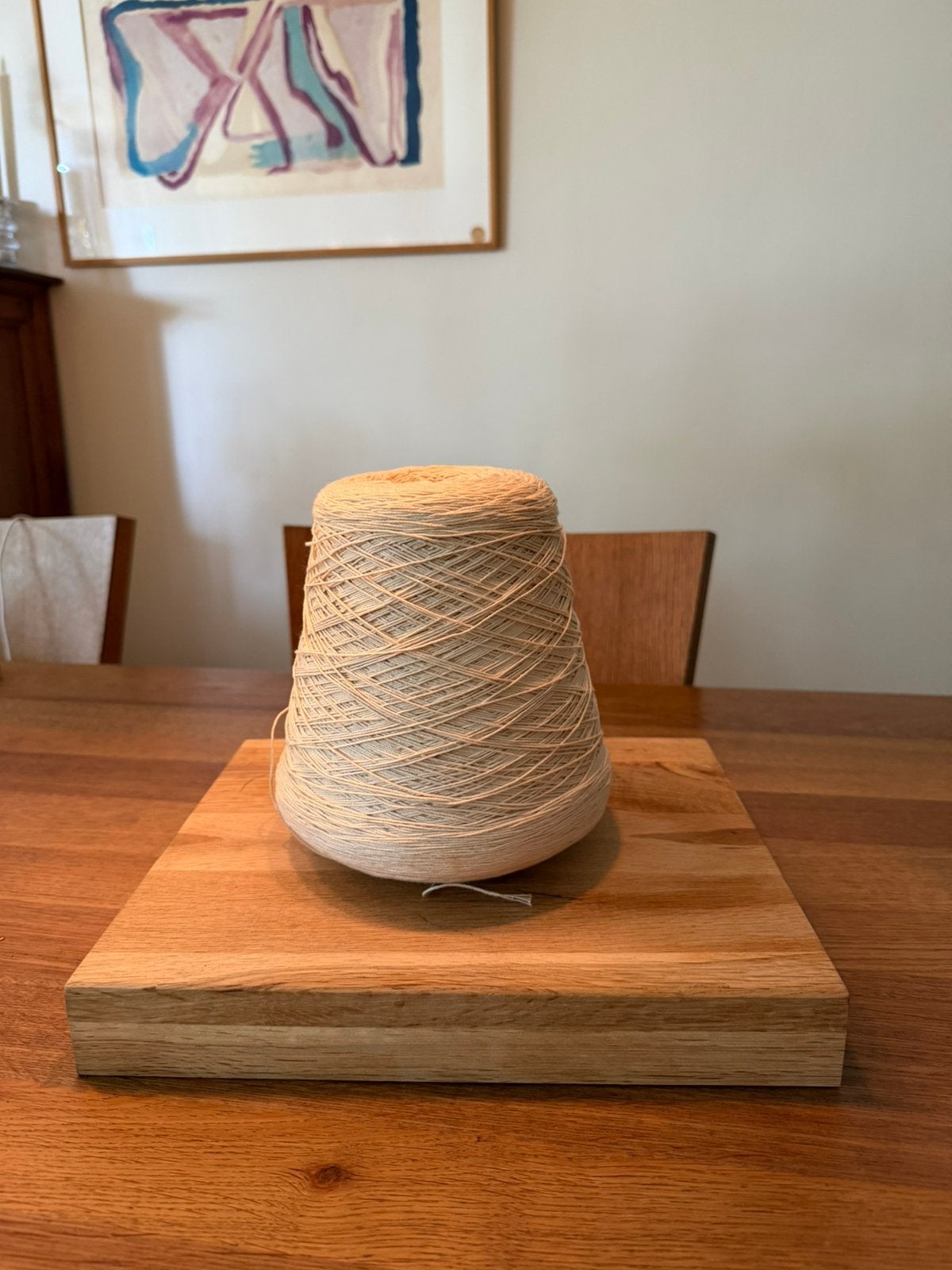 Grote klos conisch katoenen garen beige, Ophalen of Verzenden, Zo goed als nieuw, Garen of Naald(en)