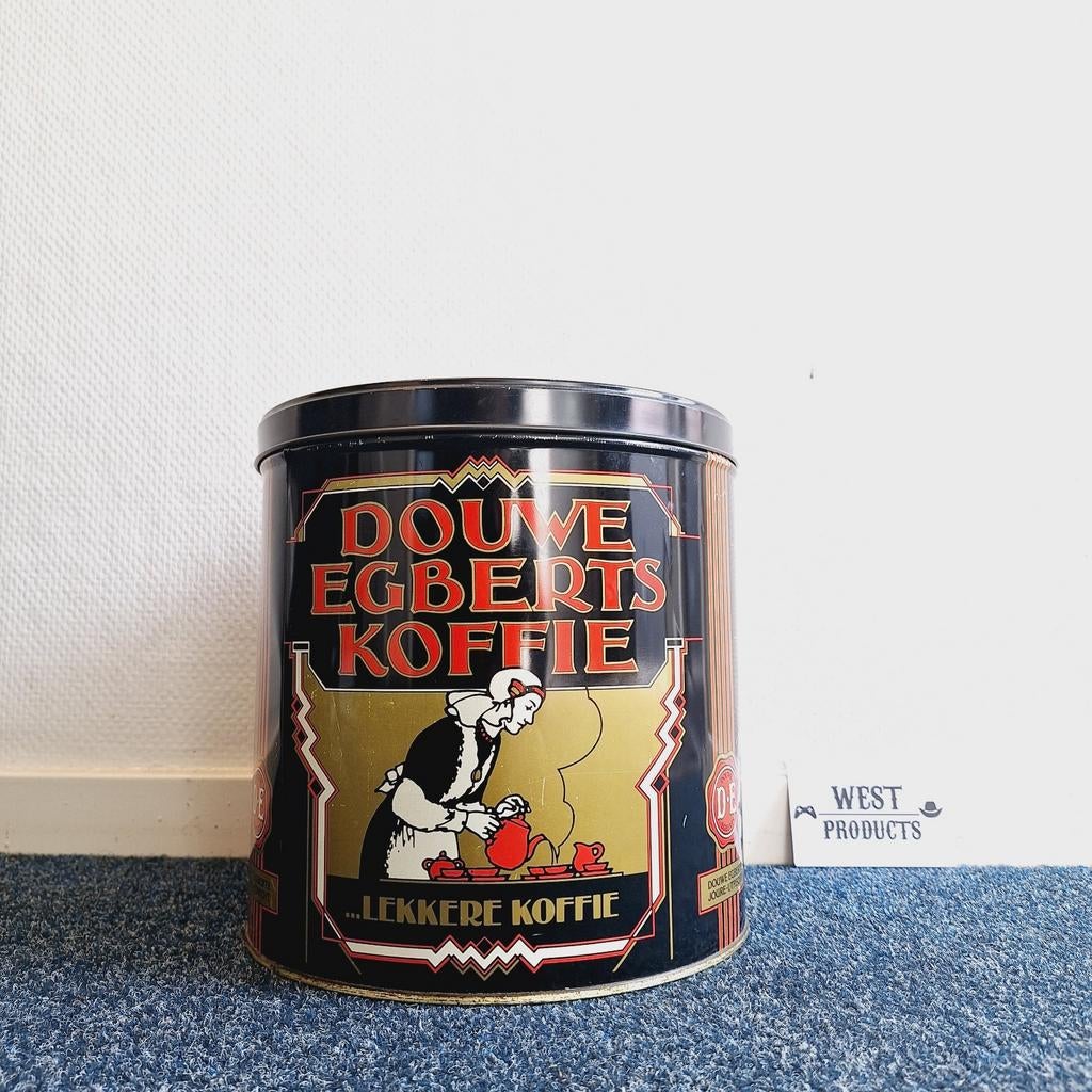 Vintage Douwe Egberts (D.E.) Blik | Rond | Groot | Koffie, Verzamelen, Ophalen of Verzenden, Gebruikt, Koffie, Douwe Egberts