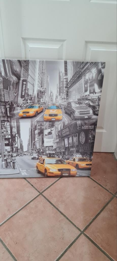 Canvas schilderij New York taxi's 2 stuks, Ophalen of Verzenden