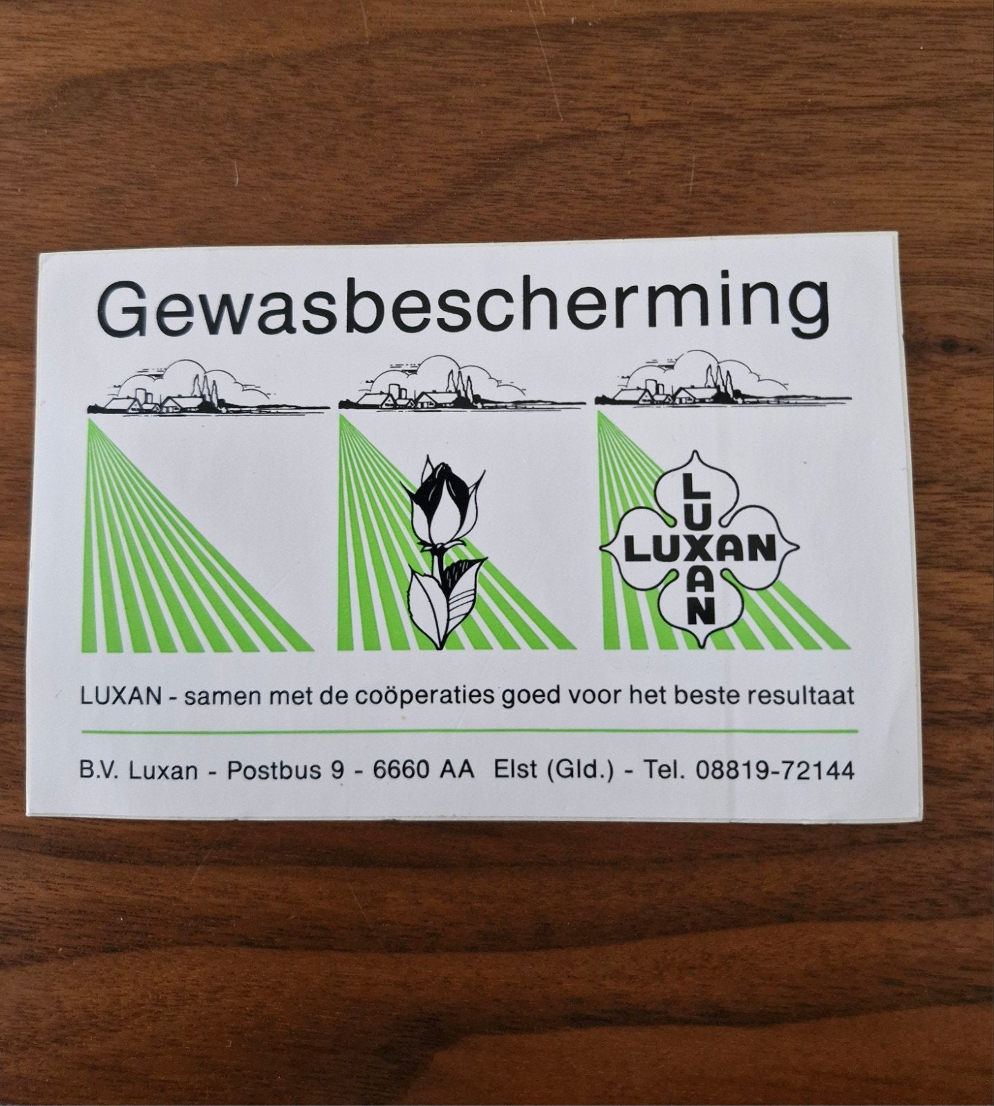 11953 Vintage Luxan Gewasbescherming Sticker 15x10 cm, Ophalen of Verzenden