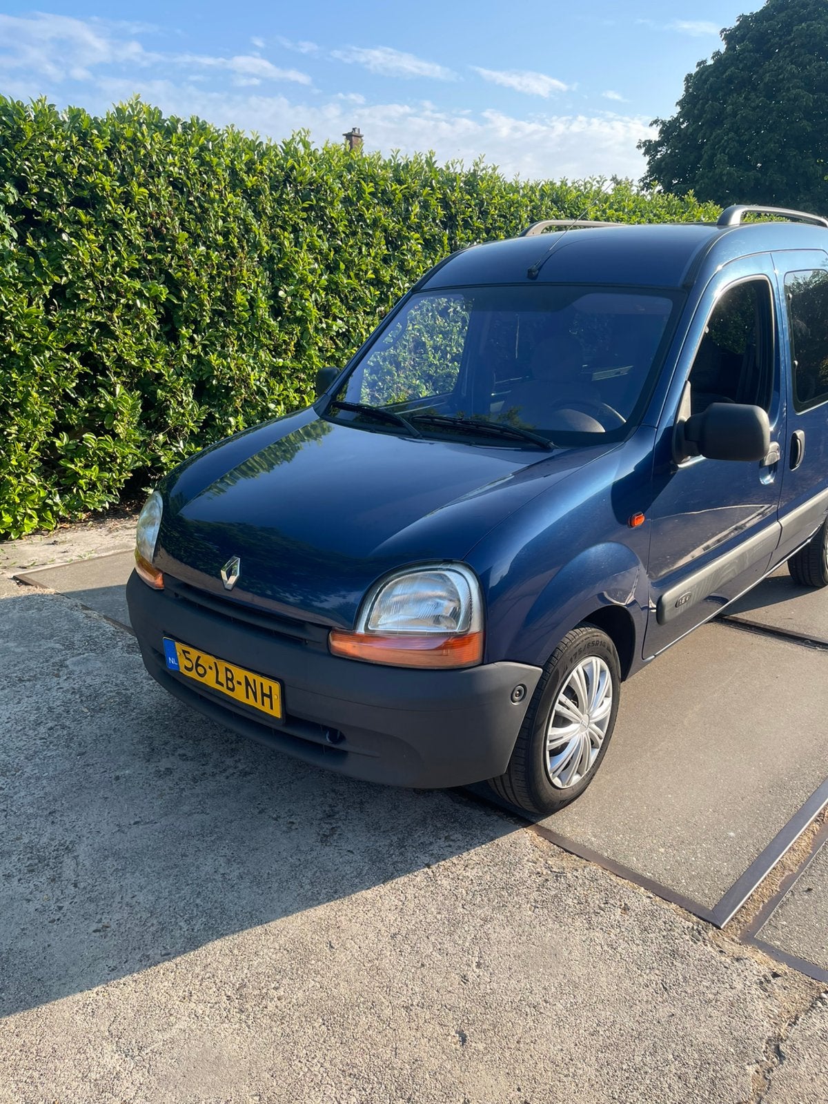 Nette Renault Kangoo 1.6 16V 70KW 2002, Stof, Blauw, Origineel Nederlands, Handgeschakeld