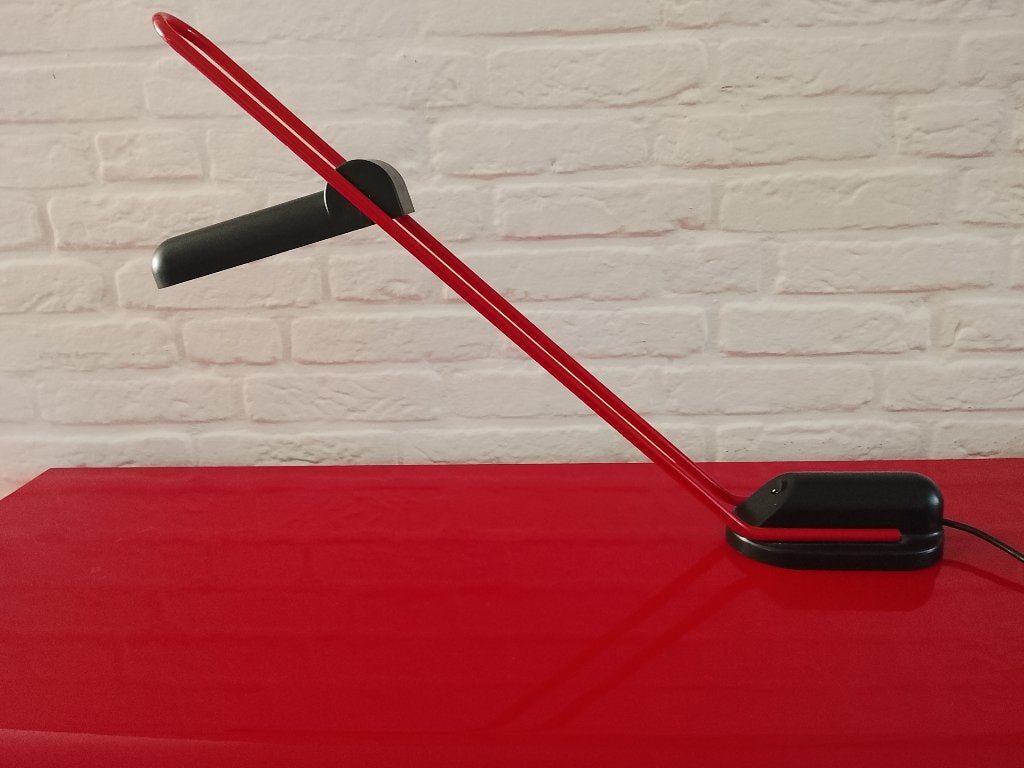 Eleusi bureaulamp van Carlo Vietri voor Lomagna Italia, Huis en Inrichting, Bureaulamp, Vintage, Ophalen of Verzenden, Rood