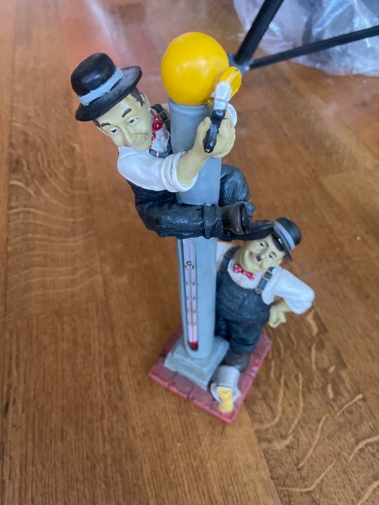 Decoratieve Laurel & Hardy thermometer, Huis en Inrichting, Vintage, Gebruikt, Meerkleurig, Kunststof