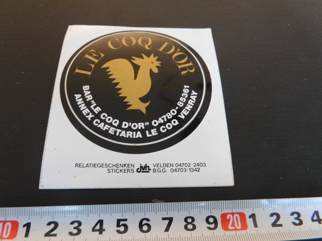 sticker Venray LE COQ D'OR   Cafetaria  Bar''le coq d'or  *, Ophalen, Zo goed als nieuw