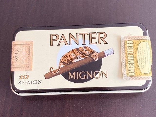 vintage PANTER sigaren blik, Ophalen of Verzenden, Gebruikt, Overige